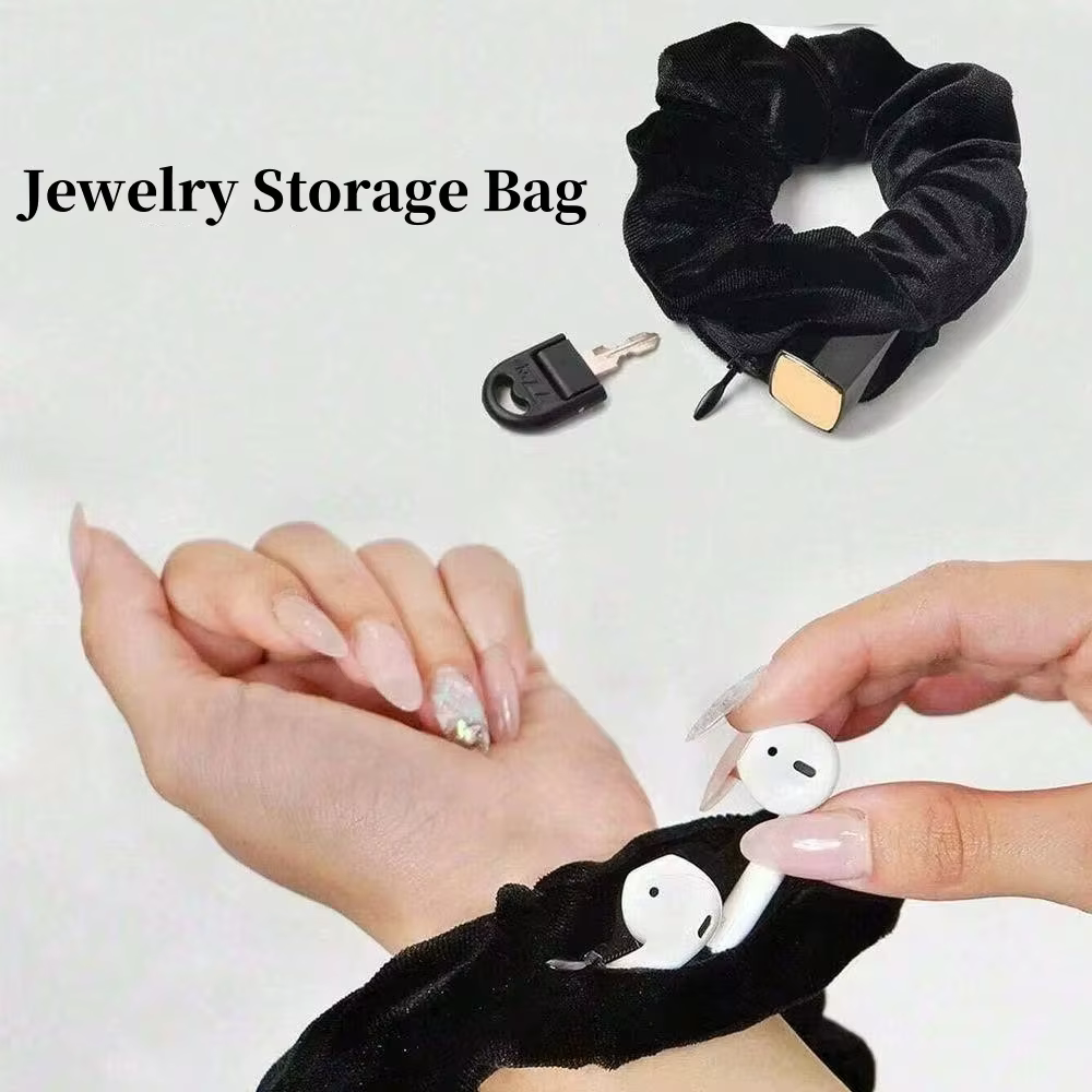 1/3/5 pièces portables Étui de rangement pour cravates de cheveux, vue secrète cachée, chouchou po
