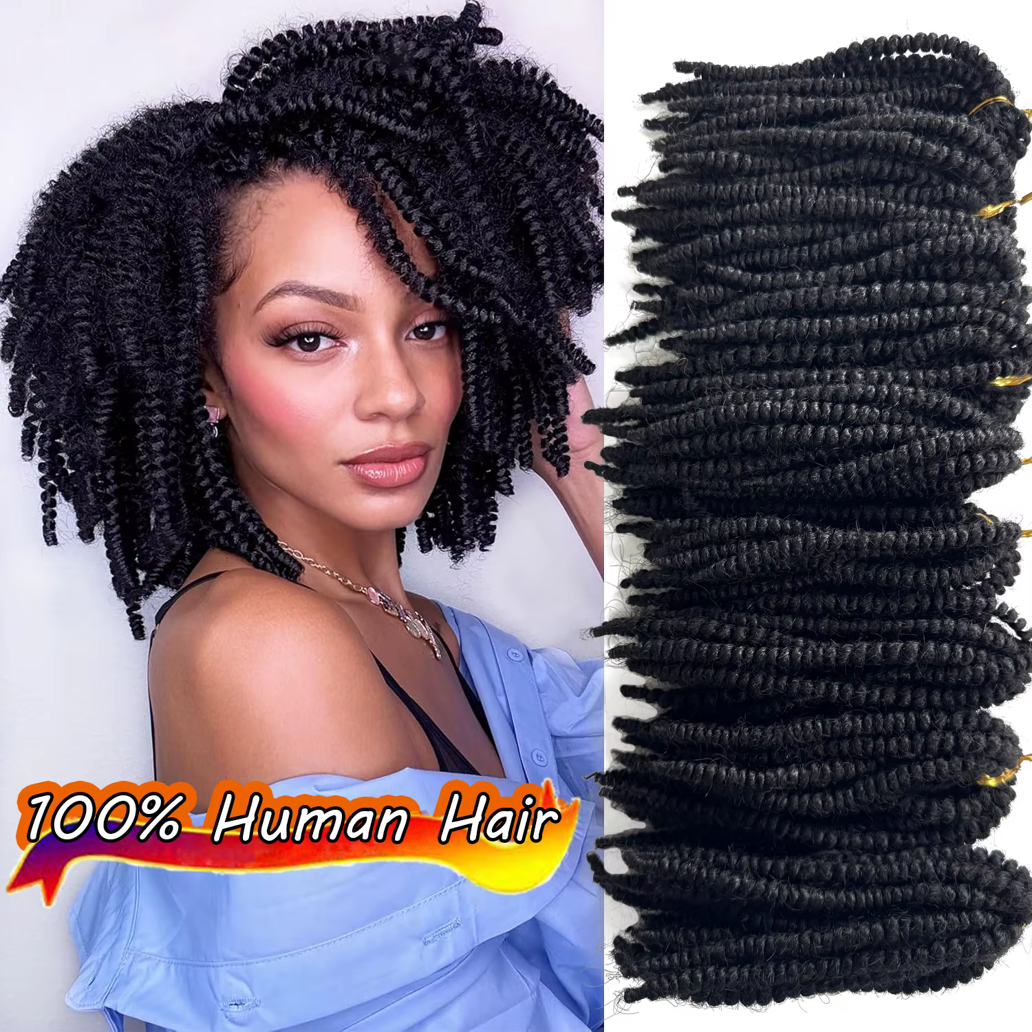 Printemps torsion Crochet cheveux 100% humain moelleux bombe cheveux torsion tressage vierge Extensi
