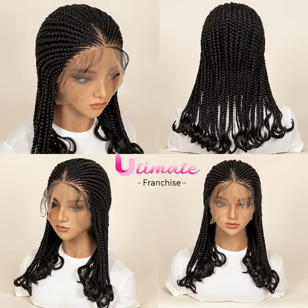 Perruque synthétique au Crochet entièrement en dentelle de 18 pouces, avec cheveux de bébé, mèches t