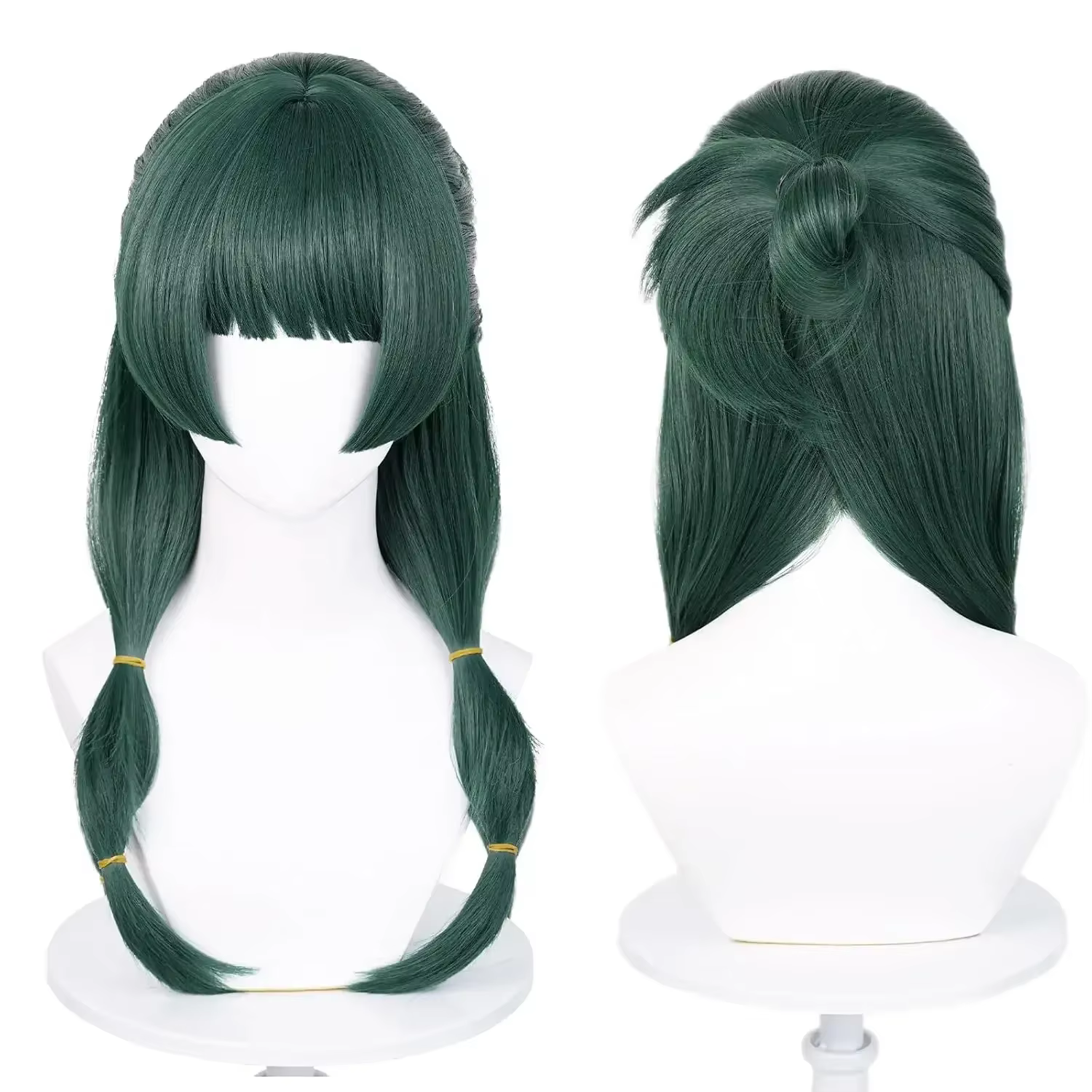 Perruque de Cosplay Anime Maomao, 50cm de long, vert foncé, perruques synthétiques résistantes à la 
