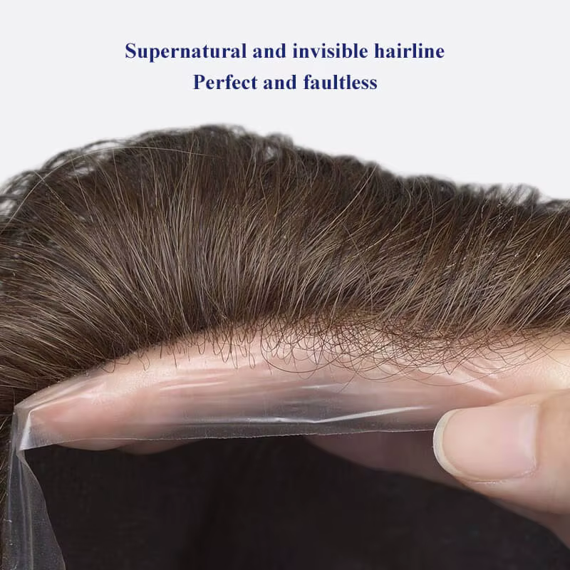 Permier mâle prothèse de cheveux Ultra-mince 0.03mm peau perruques pour hommes 6 "prothèse capillair