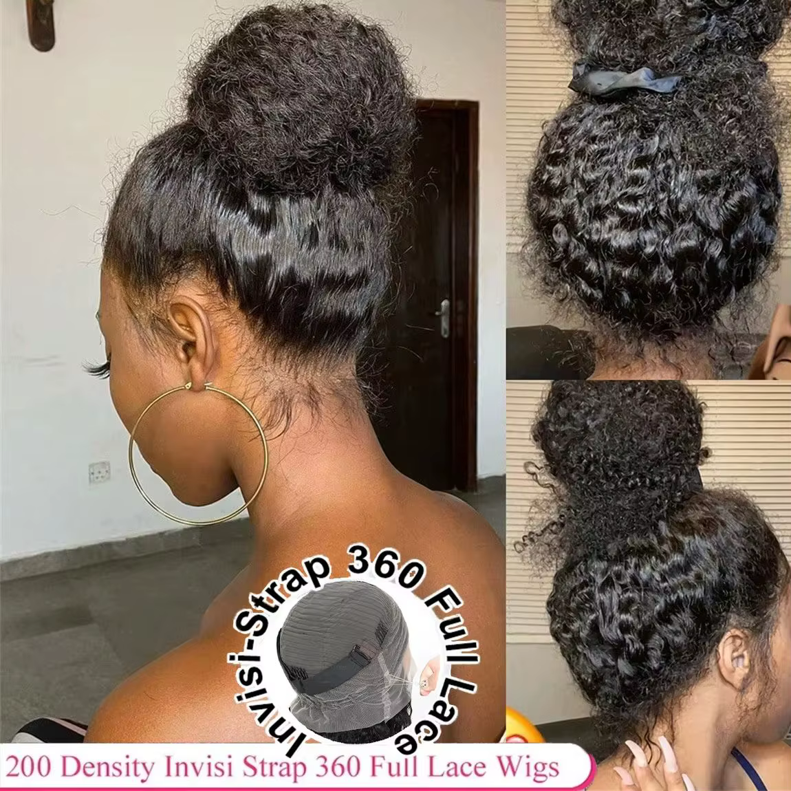 Perruques 360 HD Full Lace en cheveux humains pré-épilées, perruque frontale 13x6 13x4 bouclée Deep