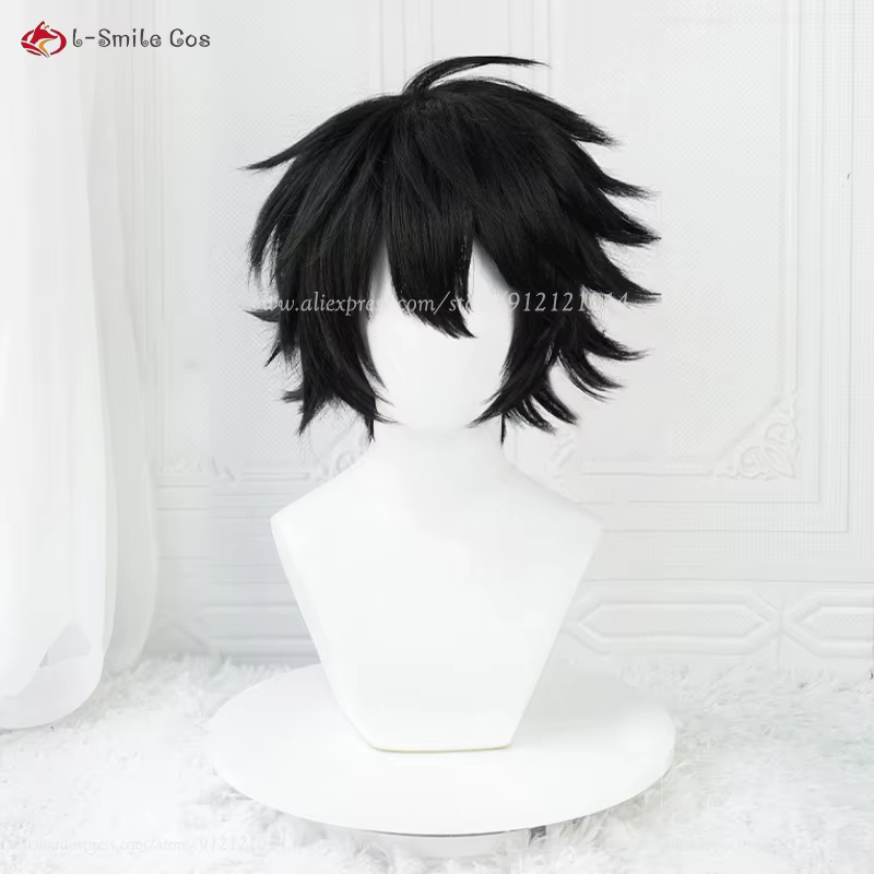 Haute qualité Anime L Cosplay perruque pour hommes L. Lawliet noir Cosplay Anime perruque résistant