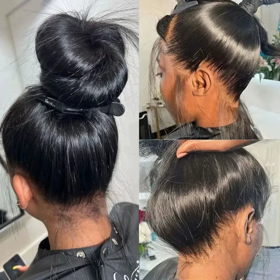 Perruque Full Lace 360 en cheveux naturels, pré-épilée, avec dentelle HD 13x4 13x6, perruque frontal