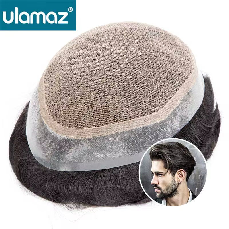 Australie-Double couche postiche mâle cheveux prothèse naturel systèmes de remplacement de cheveux h