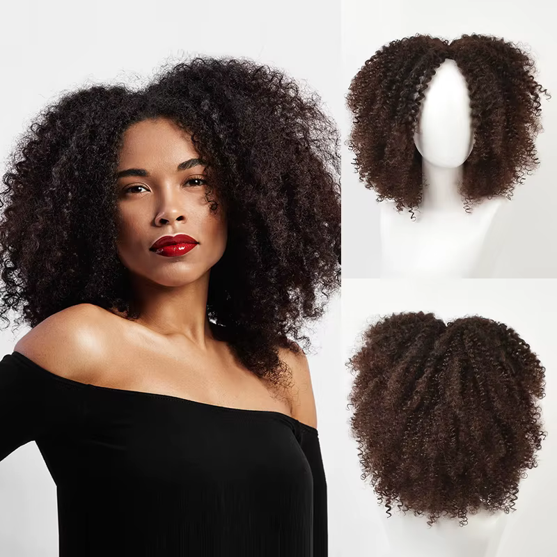 Msiperruque marron synthétique Kinkly bouclés perruques pour femmes Ombre Blonde rose rouge court Af