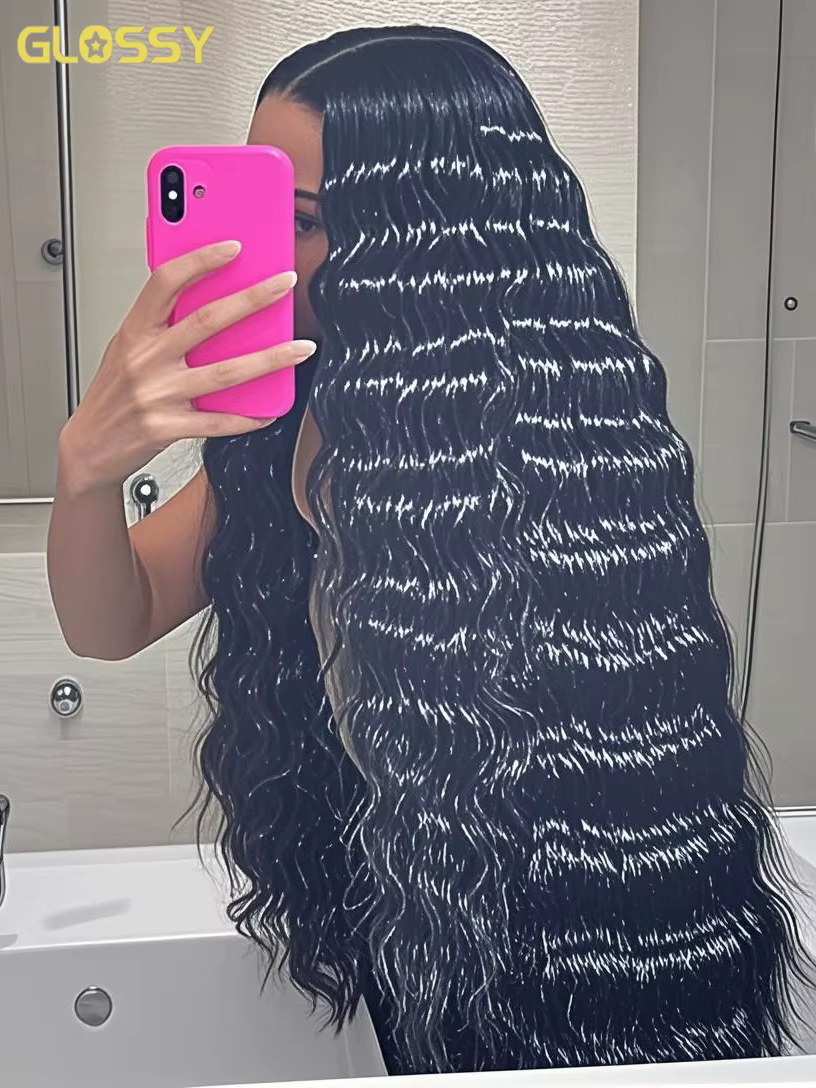 300 densité lâche vague profonde 13x6 Hd dentelle avant perruque de cheveux humains pour les femmes 