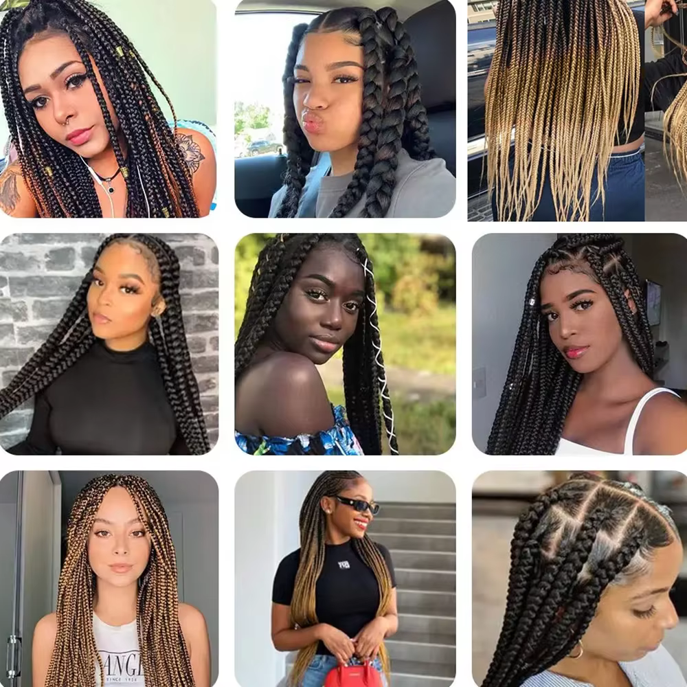 Tresses synthétiques Jumbo longues de 82 pouces, Extensions capillaires au Crochet, tresses pré-étir