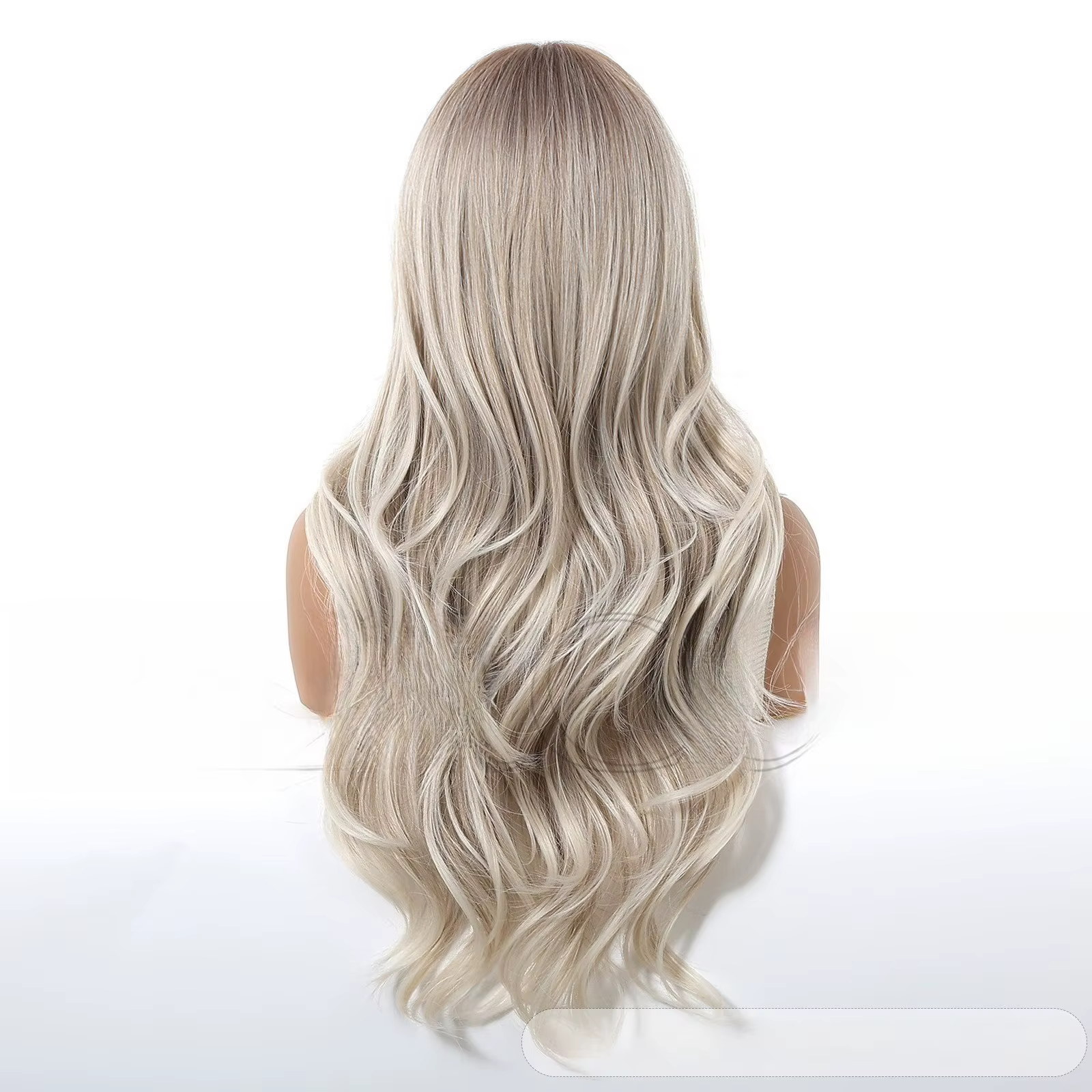 Perruque naturelle et volumineuse à cheveux longs bouclés gris blonds européens et américains, avec