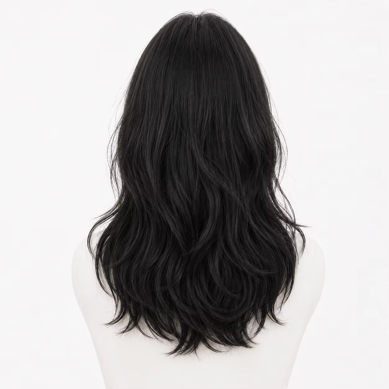 Perruque 100% Cheveux Humains Base Soie Couleur Naturelle Brun Foncé Sans Colle Lace Front Effet Cui
