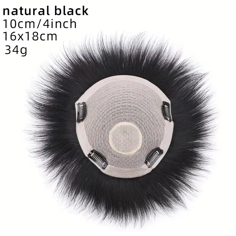 Perruque de cheveux humains Leslie bouclée/moelleux pour hommes, légère, respirante, aspect naturel