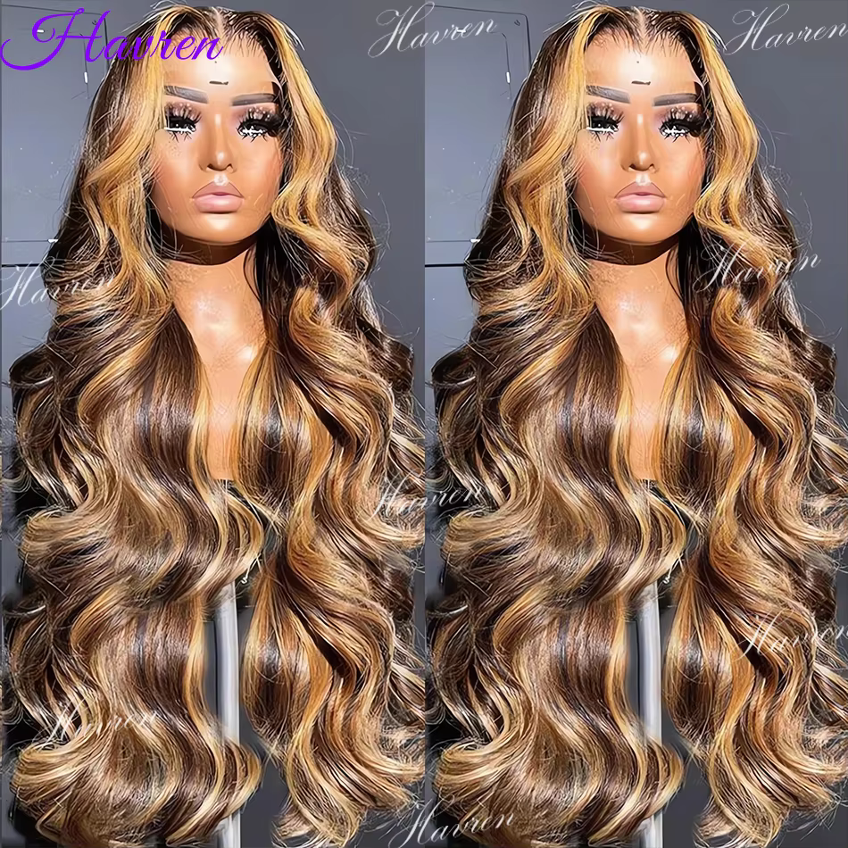 Perruques Lace Front HD 13x6 et 13x4 en cheveux humains, ondulées, avec mèches ombrées 1B/30 et P4/2