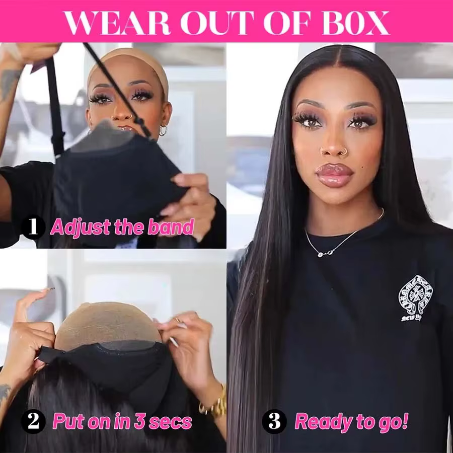 Perruques sans colle Wear Go en cheveux humains, perruque Lace Front 13x6, perruque Lace Front HD tr
