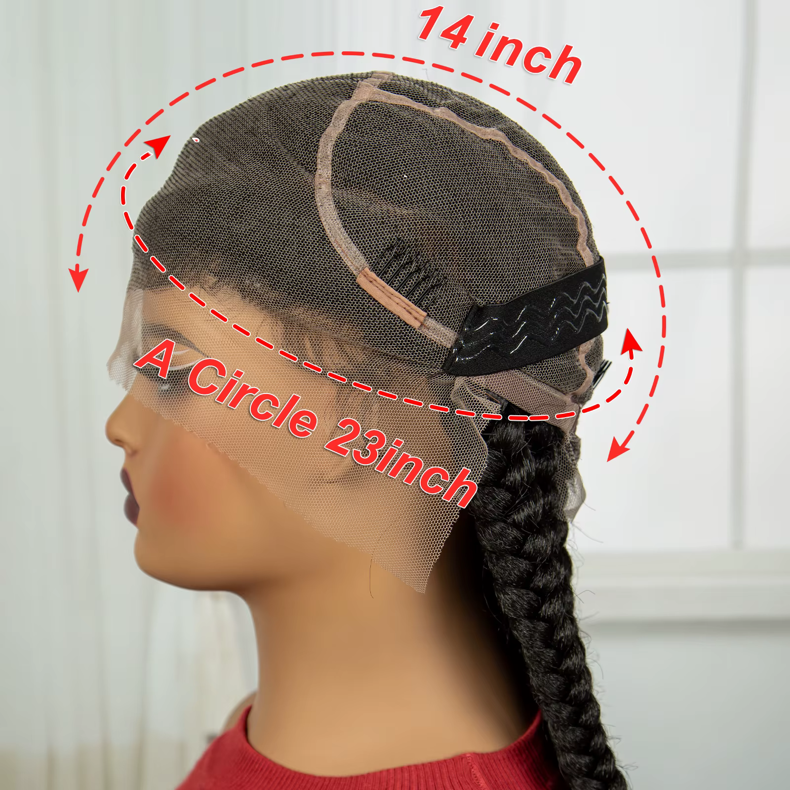 Perruques tressées synthétiques Cornrow avec cheveux de bébé, perruque tressée sans nœuds en dentell