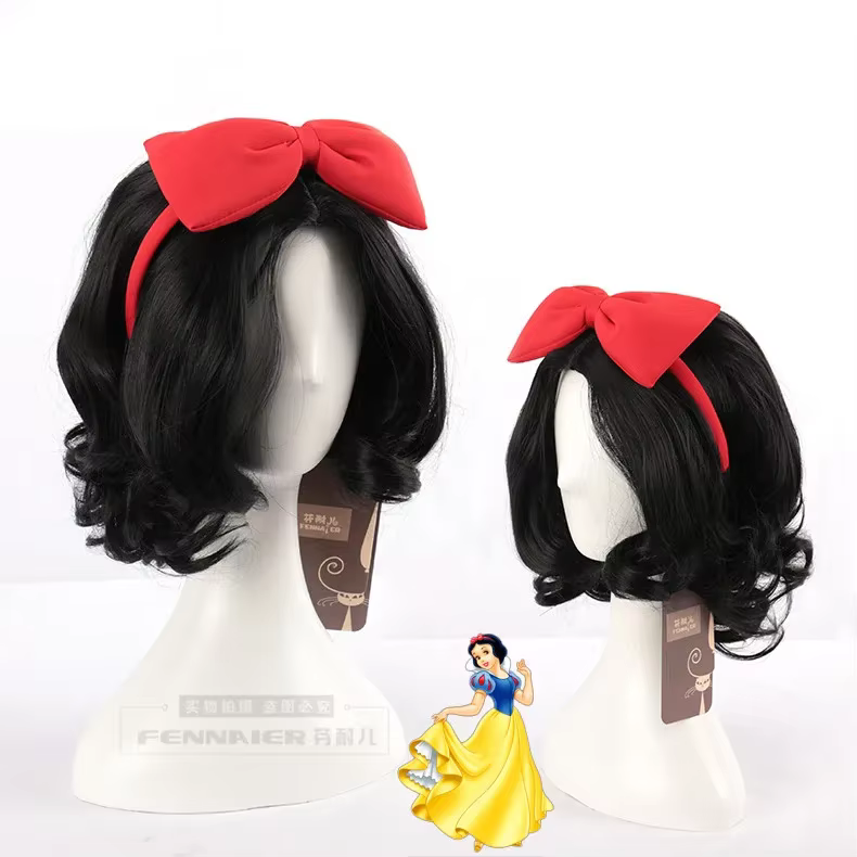 Perruque de cosplay princesse blanche-neige pour femmes, Halloween, jeu de rôle sur scène, cheveux o