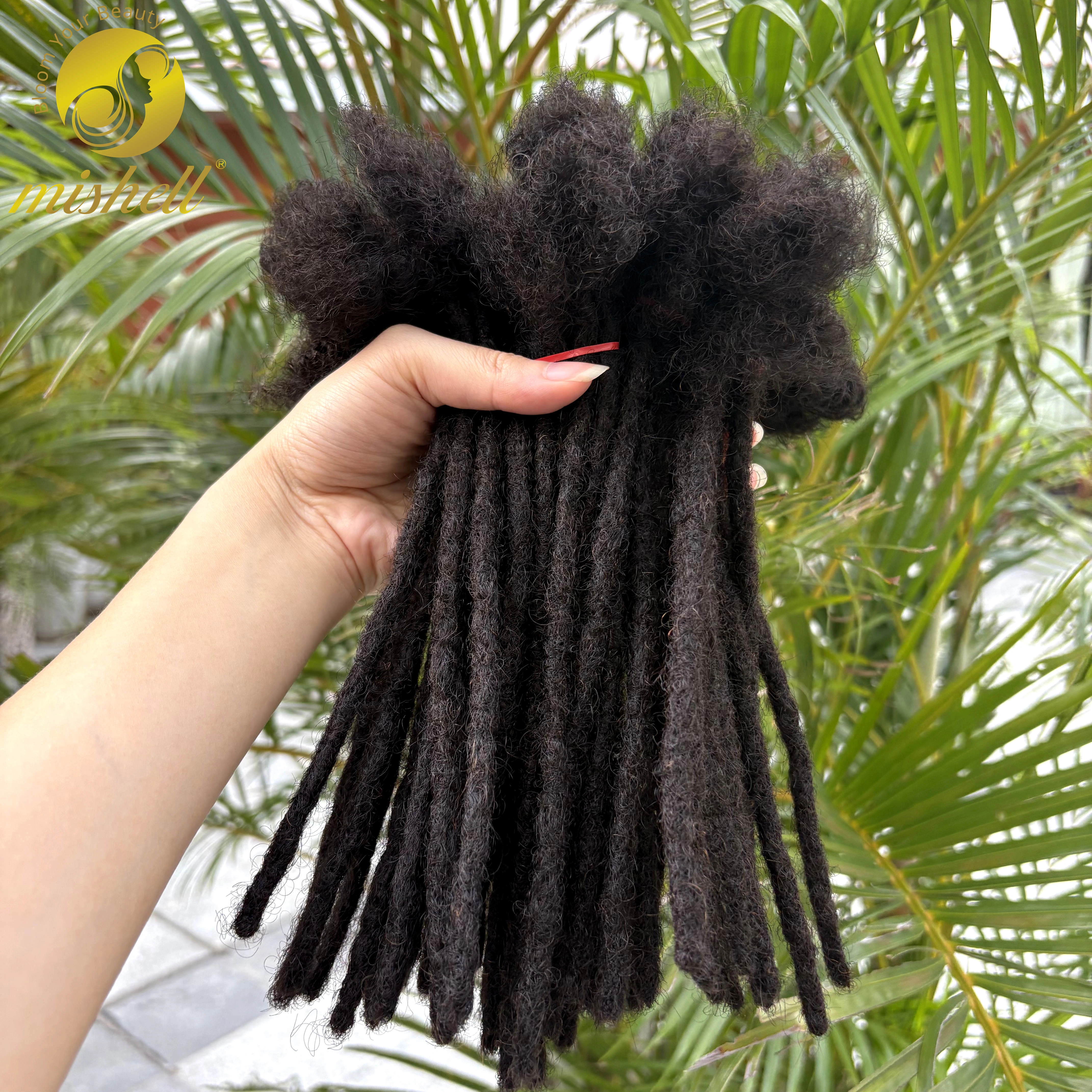 Extensions de dreadlocks en cheveux humains 100% naturels, 0,6 cm, 4-8 pouces, 50 mèches, entièremen