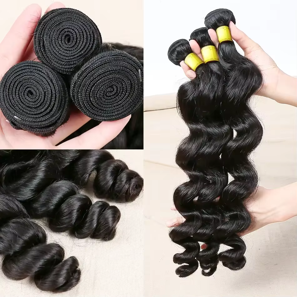 Extensions de cheveux vierges Remy pour femmes, mèches de cheveux humains péruviens bruts, vague lâc