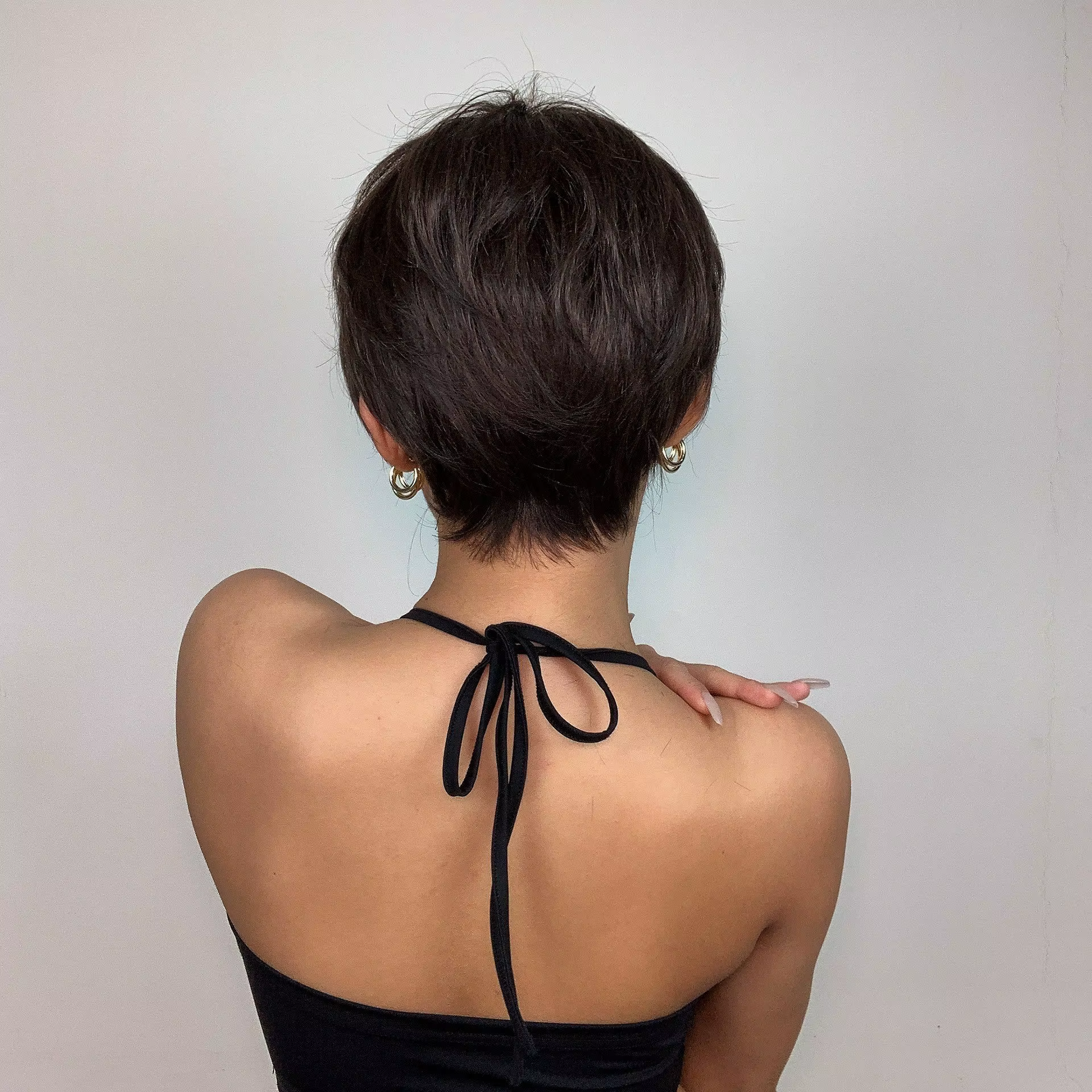 Perruques pour femmes fibre synthétique courte droite bandeau de cheveux frange noir brun cheveux co