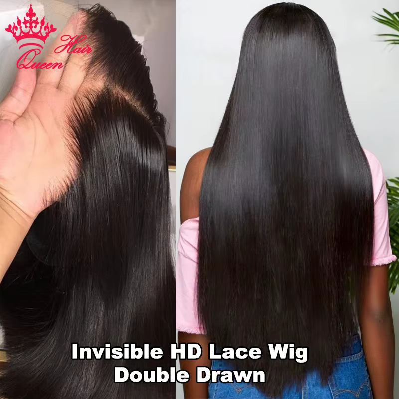 Queen Hair Bone Straight Real HD Lace Double Drawn FULL END Vietnamese Raw Hair Straight Pre Plucked