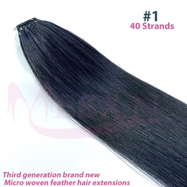 MESXN – Extensions de cheveux en plumes, 100% cheveux humains, naturels, confortables et invisibles,