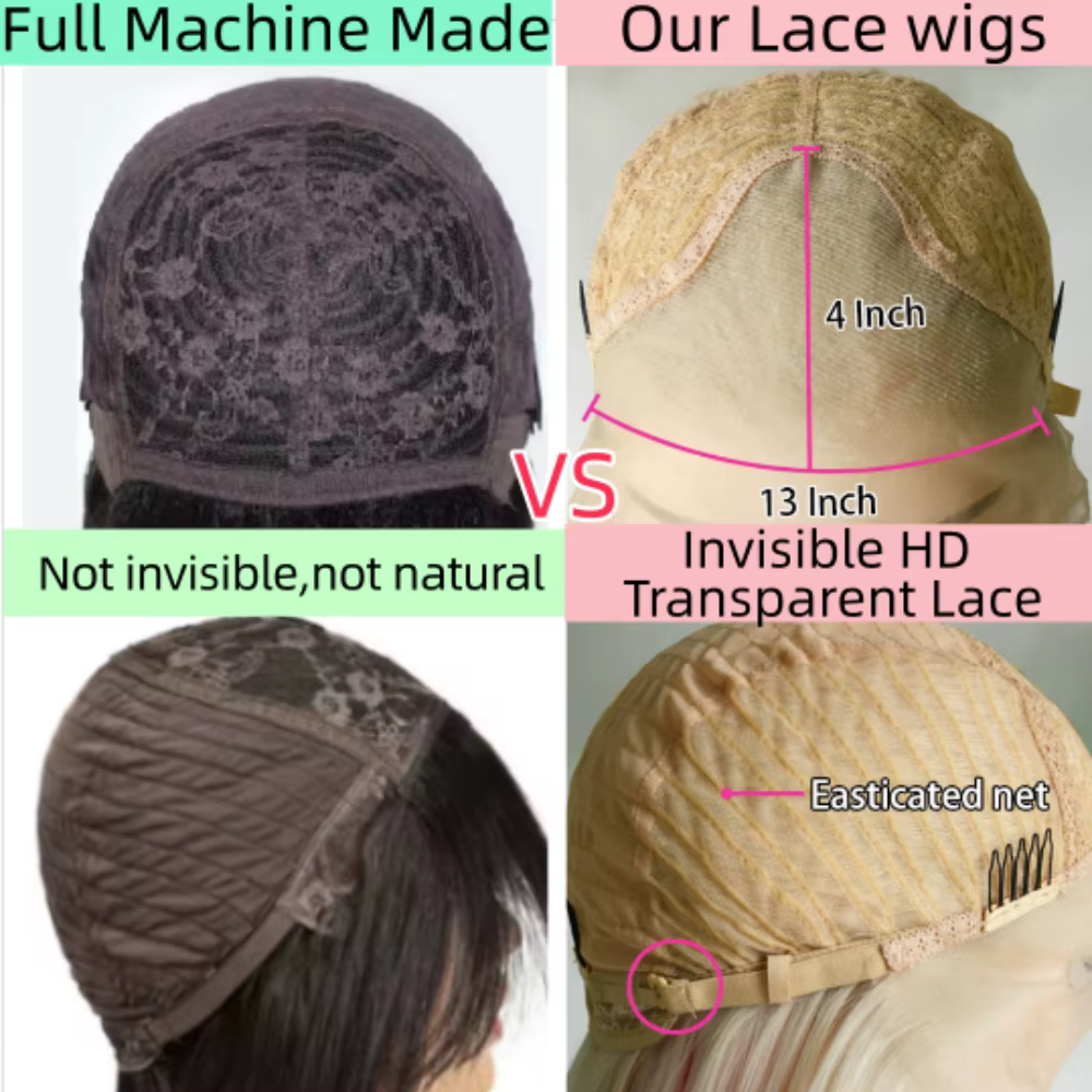 Perruque Lace Frontal Wig synthétique Body Wave à reflets bleus, blond ombré, 13x4 HD, haute qualité