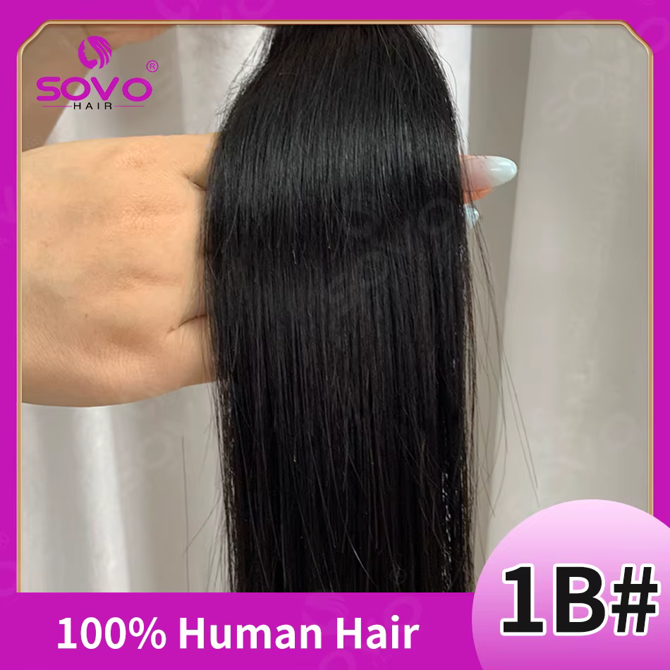 Extensions de cheveux humains pré-collées à pointe en V, Extensions de cheveux à la kératine, 12 à 2
