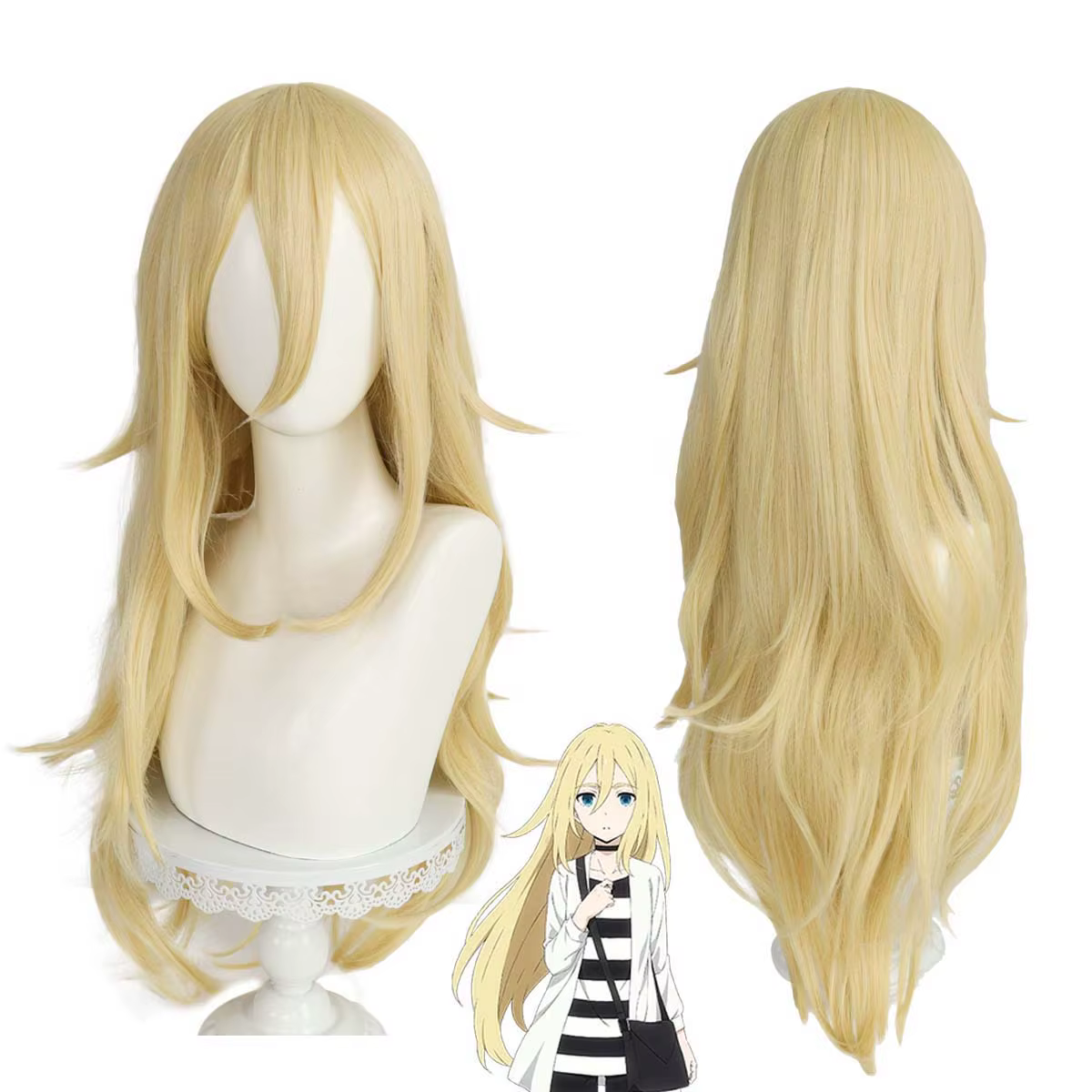 « Ange de la mort » (Personnage : Rachel Gardner) – Perruque synthétique blonde claire résistante à