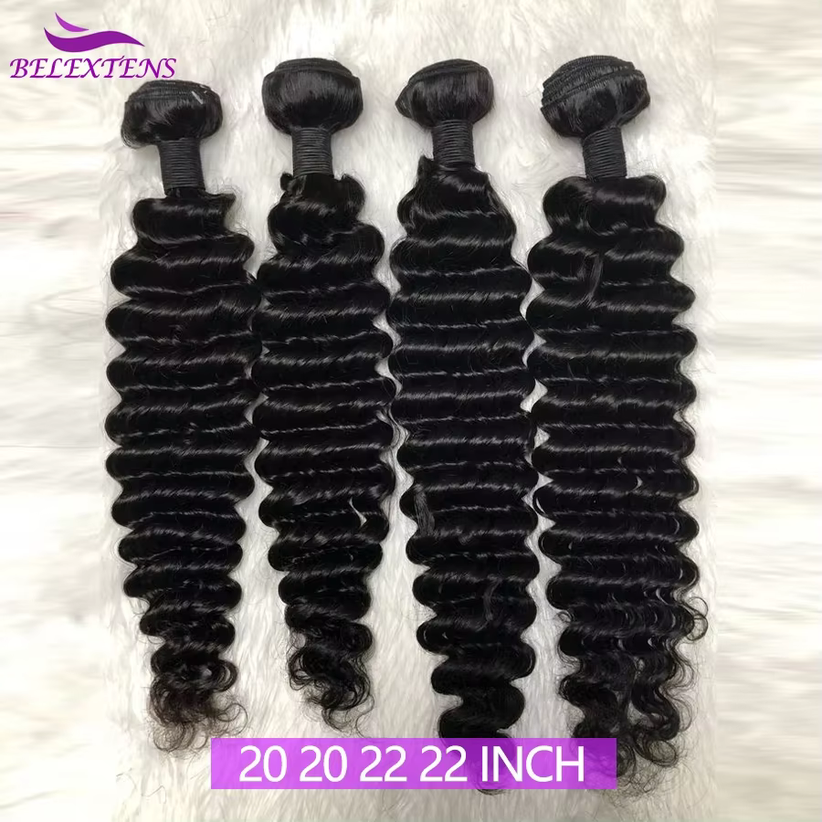 Tissage Humain Hair Deep Wave 20 22 pouces Tissage de Cheveux Brésiliens 100 % Humains Bundles Human