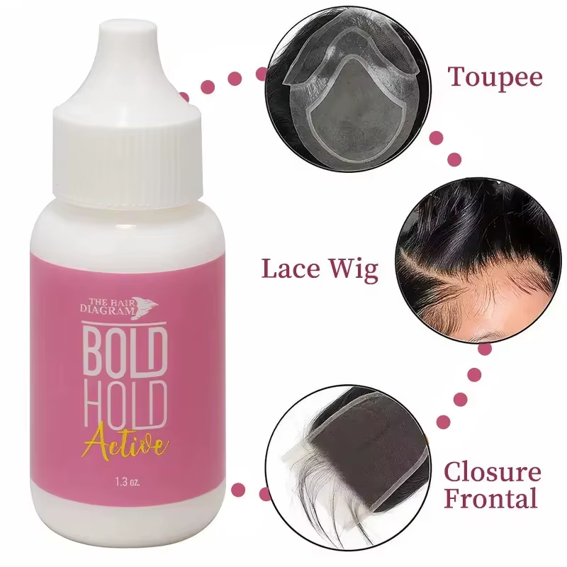 Mild Non-Irritating Waterproof Lace Wig Glue Quick-Drying Secure Adhesive Water-Based Formula for Co