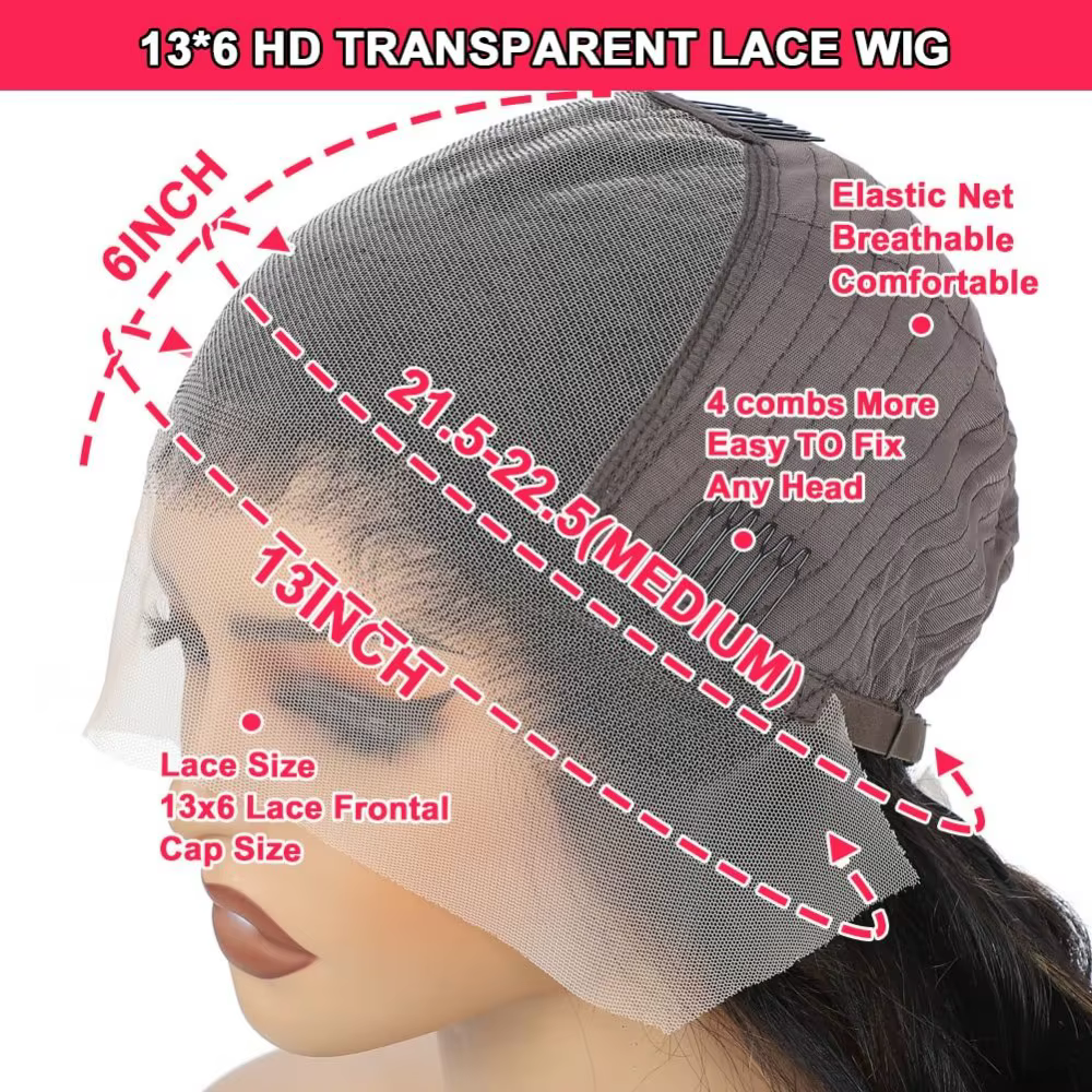 Perruque Lace Front Wig Body Wave Naturelle à Reflets Ombré 1B/30, 13x6, 13x4, Transparente, pour Fe