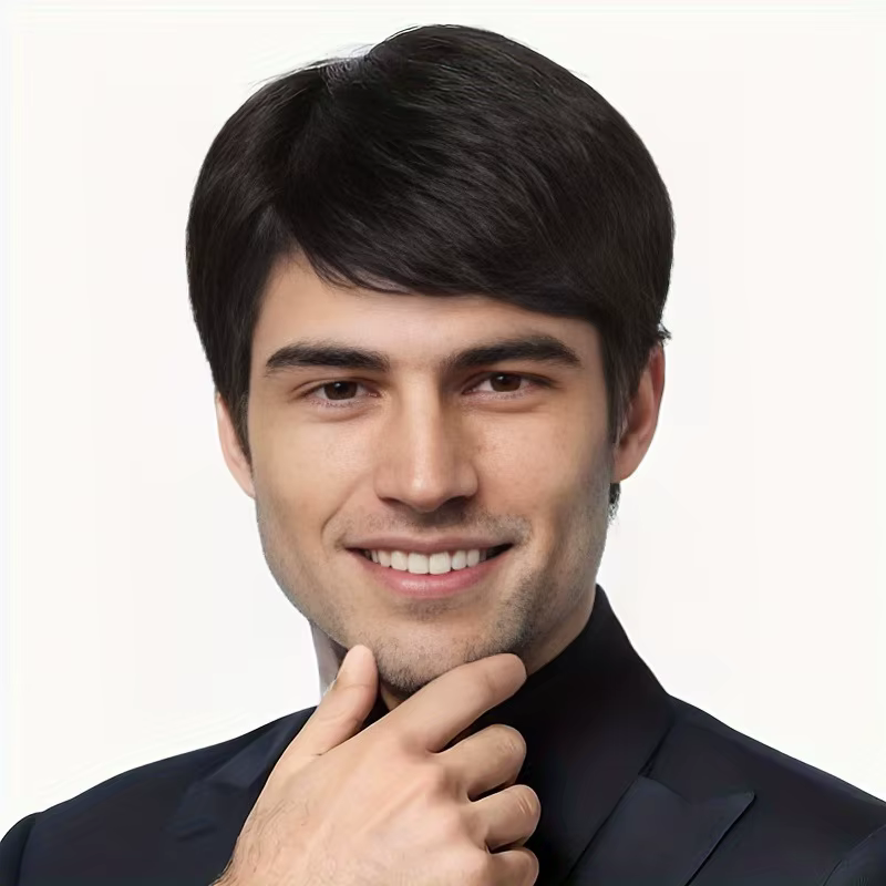 Extensions capillaires synthétiques à usage quotidien, belles perruques masculines, couvre-tête natu