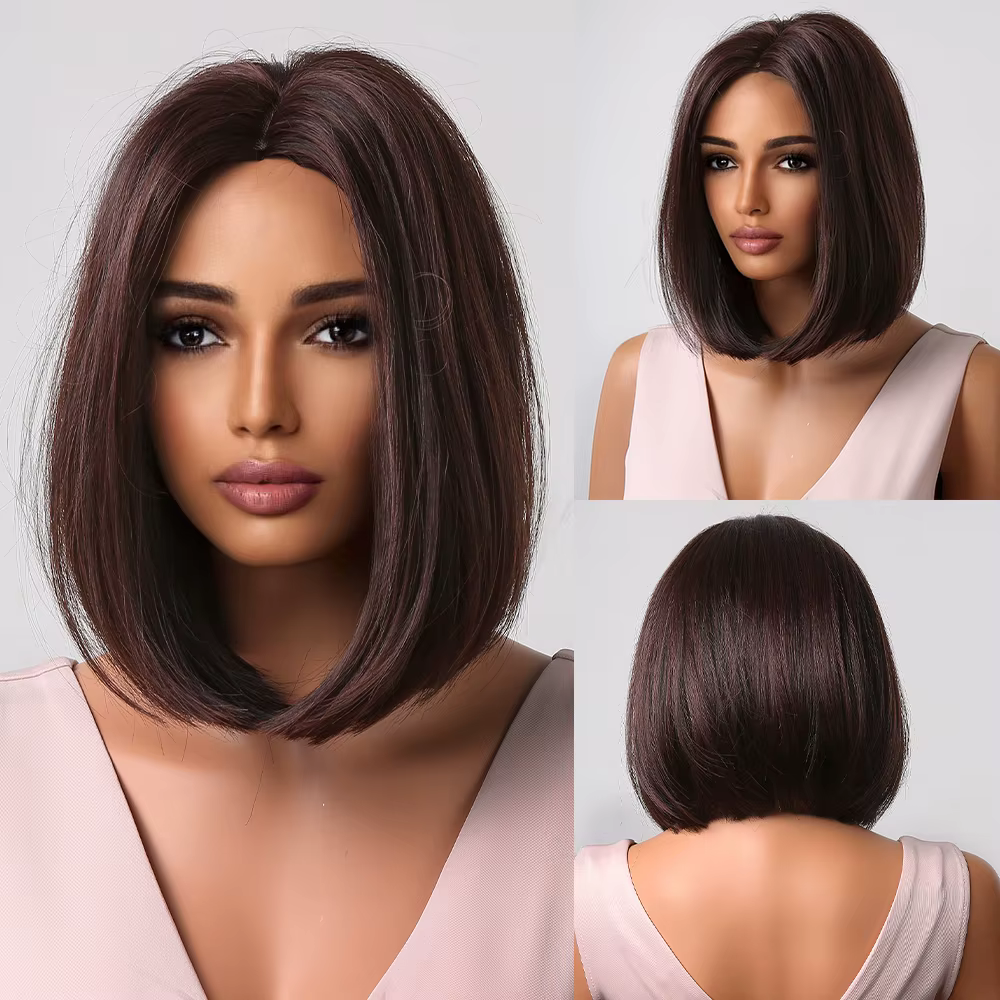 JONRENAU – perruque synthétique bouclée avec frange pour femmes, postiche Bob, mi-longue, ondulée, r