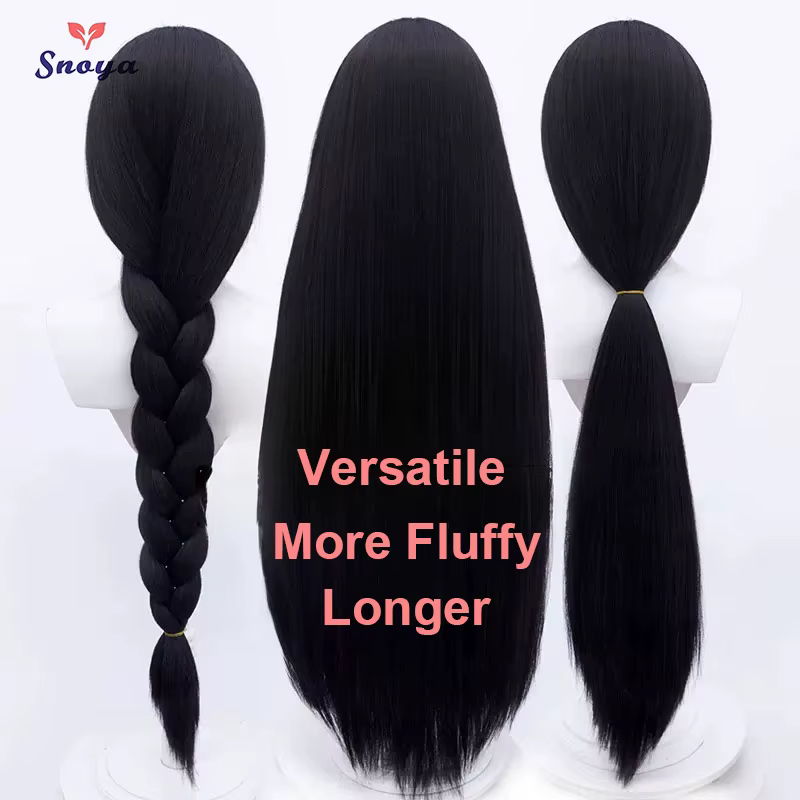 Snoya 100 cm synthétique moelleux maïs perm Cosplay perruque rose rouge bleu violet Anime fête longu