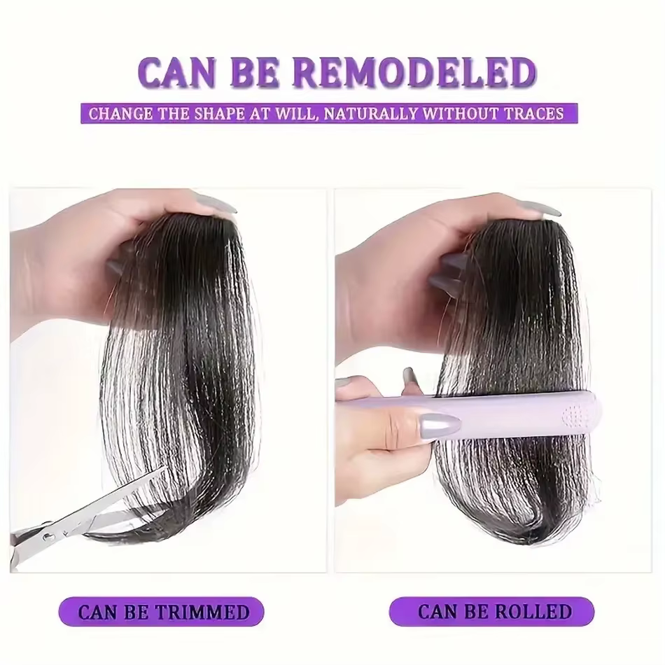 2 pièces frange latérale Extension de cheveux synthétiques pince facile en frange dégradée postiche