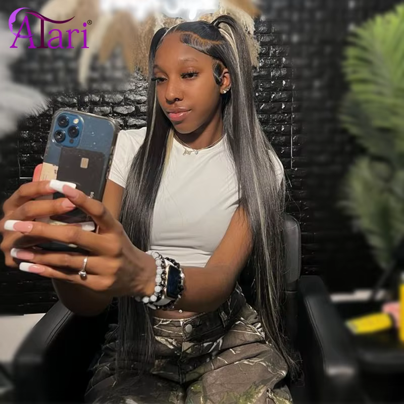13x6 dentelle frontale vague de corps perruques de cheveux humains Blonde 27 avec noir pré plumé 13x