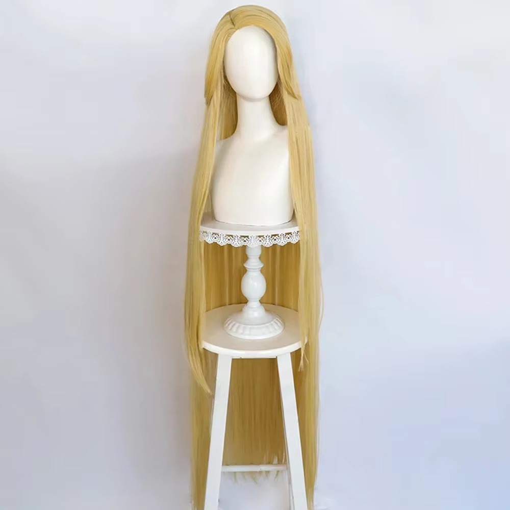 Raiponce Cosplay perruque film emmêlé princesse longue Blonde droite résistant à la chaleur cheveux