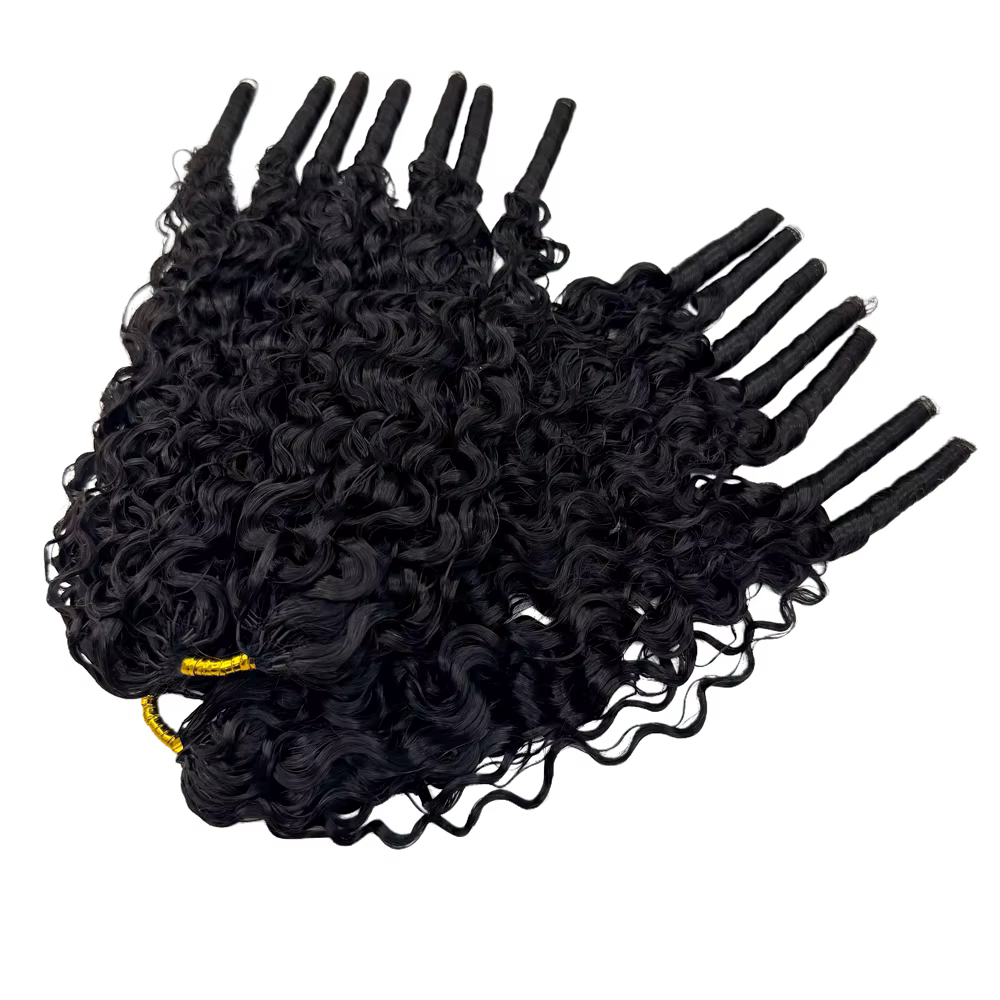 Extensions de cheveux humains bouclés style birman, pré-bouclées, pour femmes noires, cheveux sans n