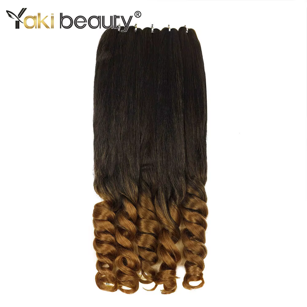 Tressage synthétique bouclé style Boho français ombré, pré-étiré de qualité professionnelle pour tre