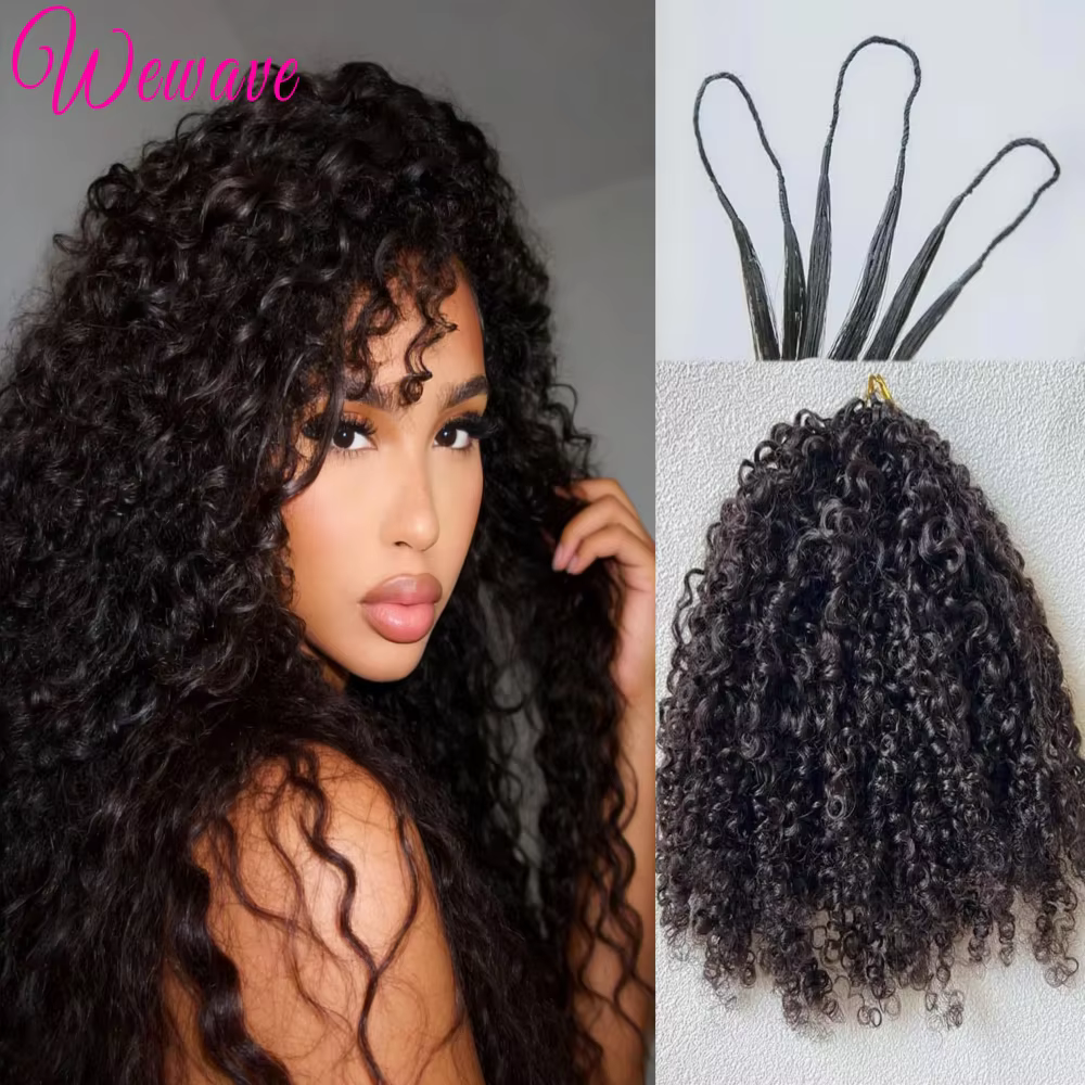 Extensions de cheveux humains bouclés birmanes en crochet, cheveux naturels bruts, ondulations profo