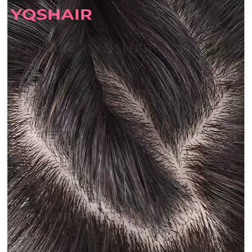 Perruque Lace Closure marron foncé 100% cheveux humains, Base de peau Remy brésilienne, 9x13cm, liss