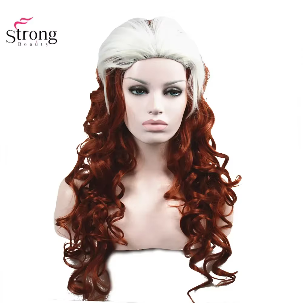 Perruque de Cosplay synthétique longue et ondulée-StrongBeauty, perruques de cosplay rouges pour x-m