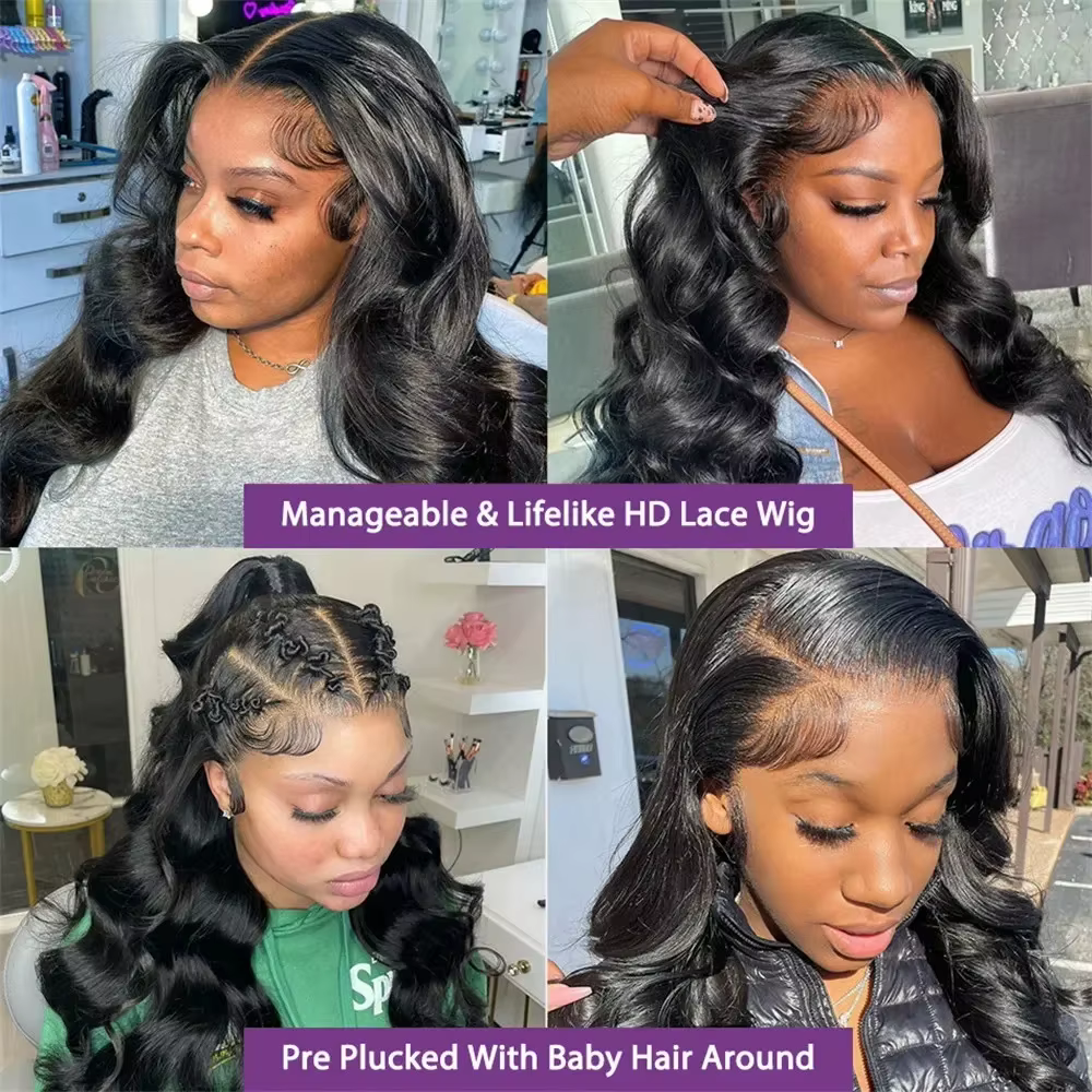 Perruques en cheveux humains ondulés, Lace Front HD transparente 13x6, pour femmes noires, Perruques