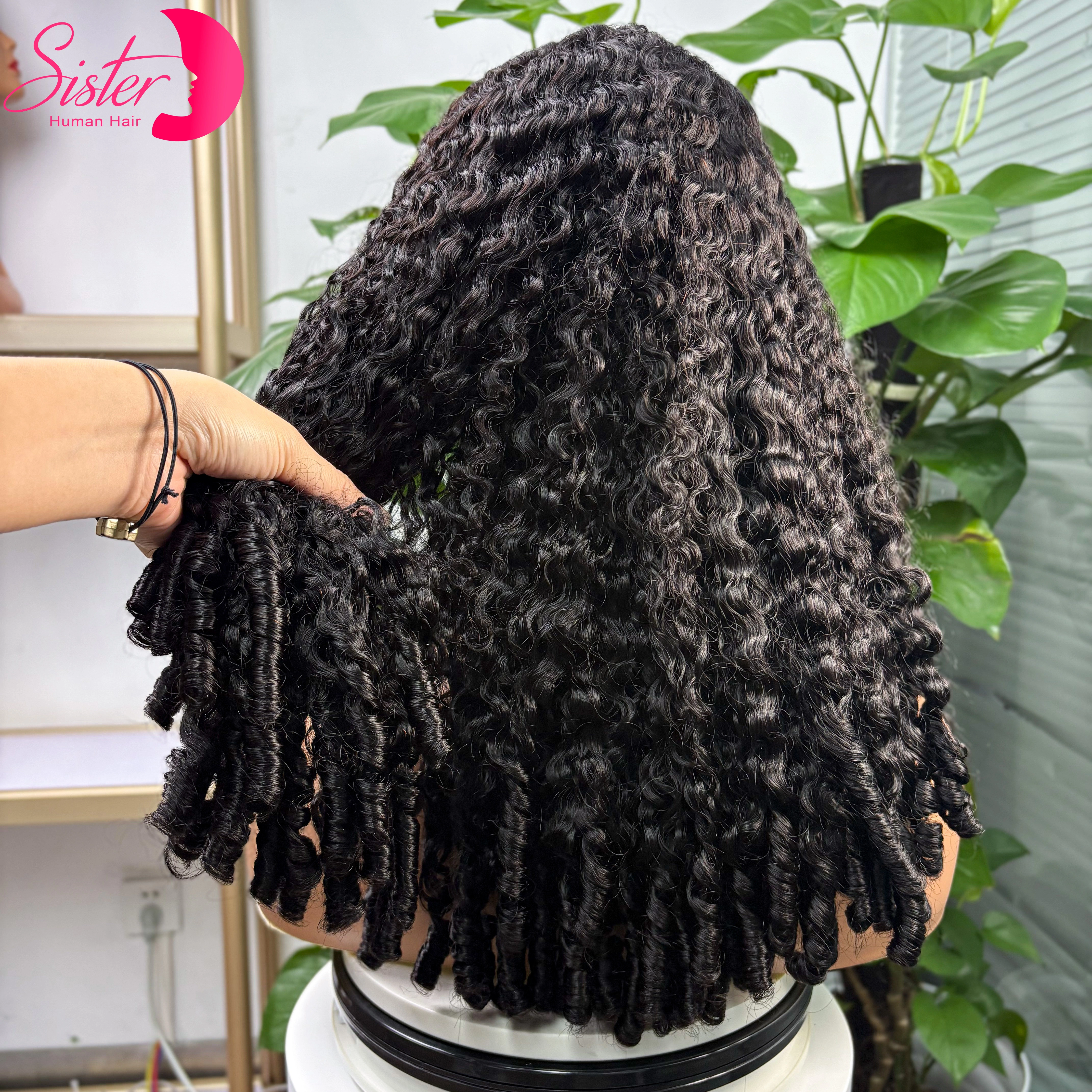 350% densité birmane spirale bouclés perruques de cheveux humains 5x5 sans colle dentelle fermeture