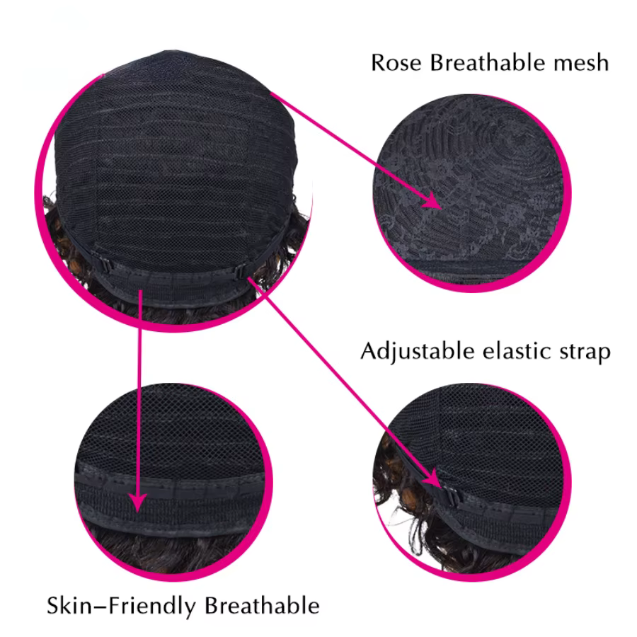 Perruque Afro crépue bouclée vague 150% densité 6 pouces coupe lutin Afro crépus bouclés perruque de