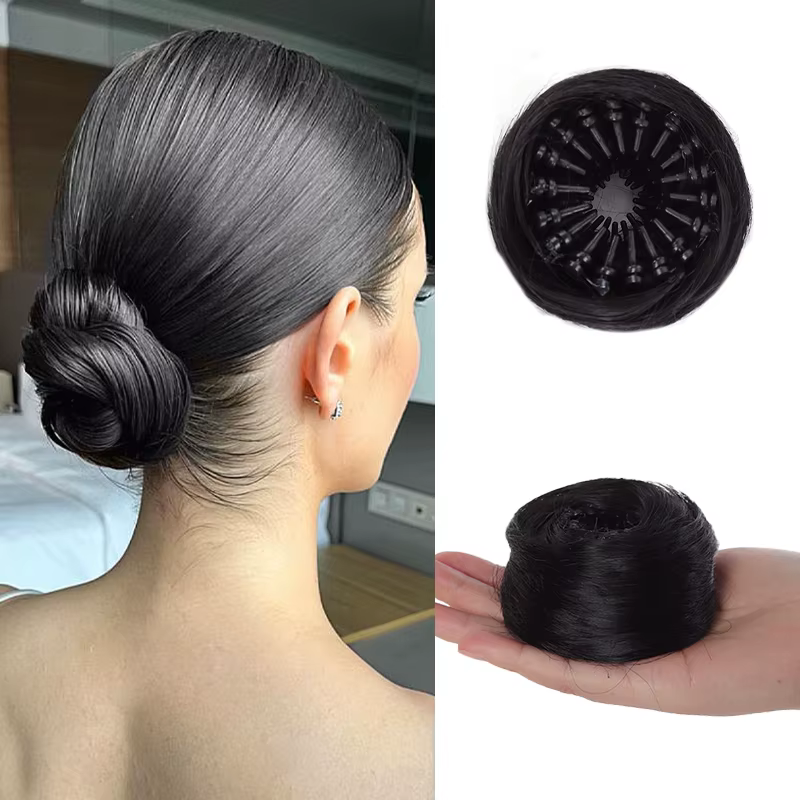 Chignon synthétique perruque Extensions de Chignon rétractable Chignon postiche droite beignet Chign