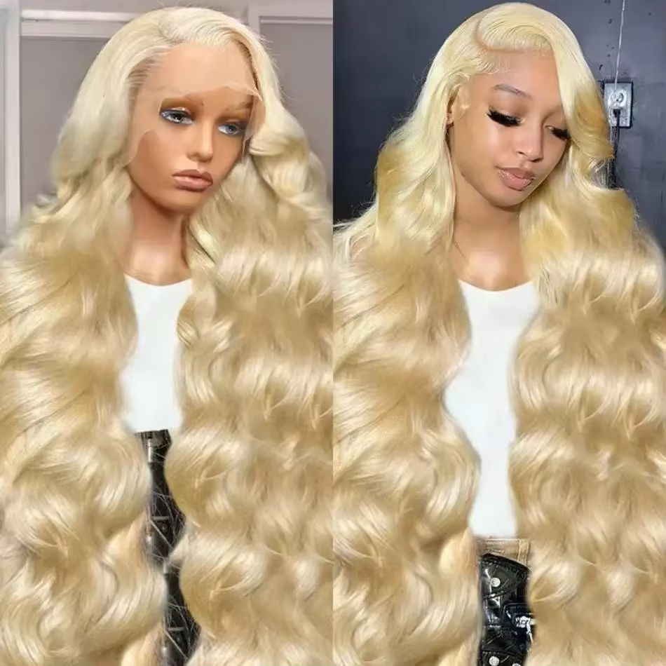 Perruques Body Wave Blond Miel 613, Densité 200, Perruques Frontales en Dentelle HD 13x6 de 40 Pouce