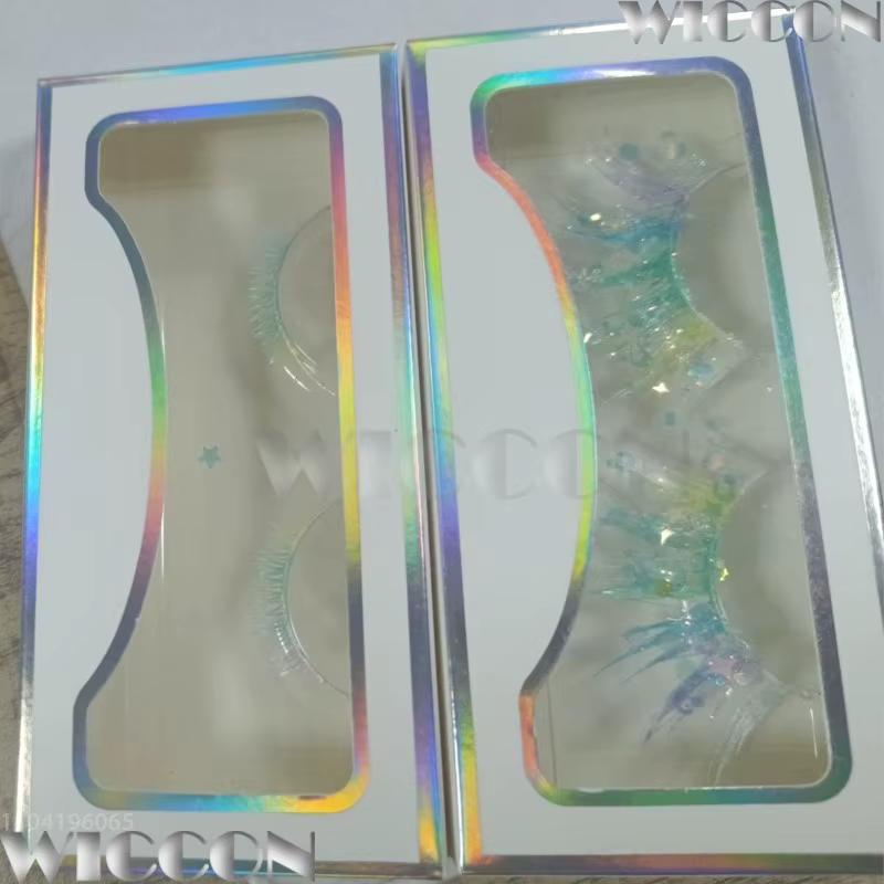 Perruque Bob scintillante effet laser pour cosplay Diamond Anime Land of the Lustrous, avec cils col