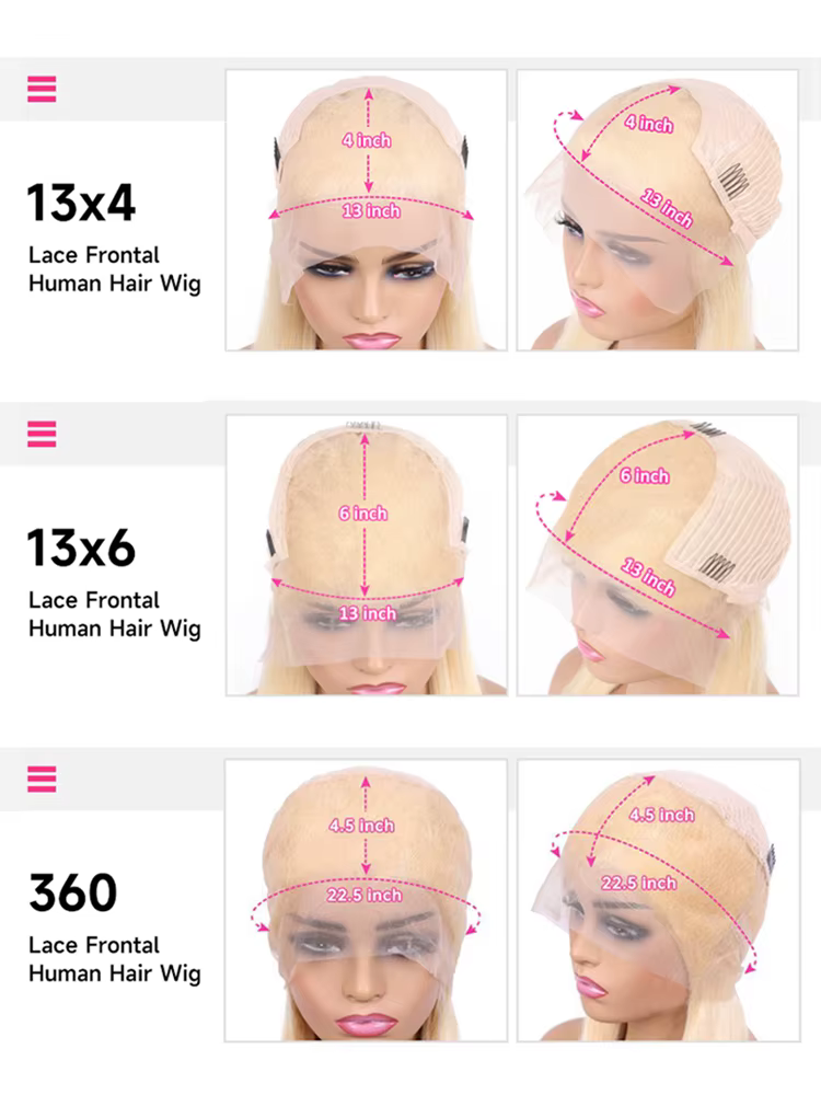 13x6 360 perruque de dentelle cheveux humains pré plumés 613 Blonde couleur dentelle avant perruques