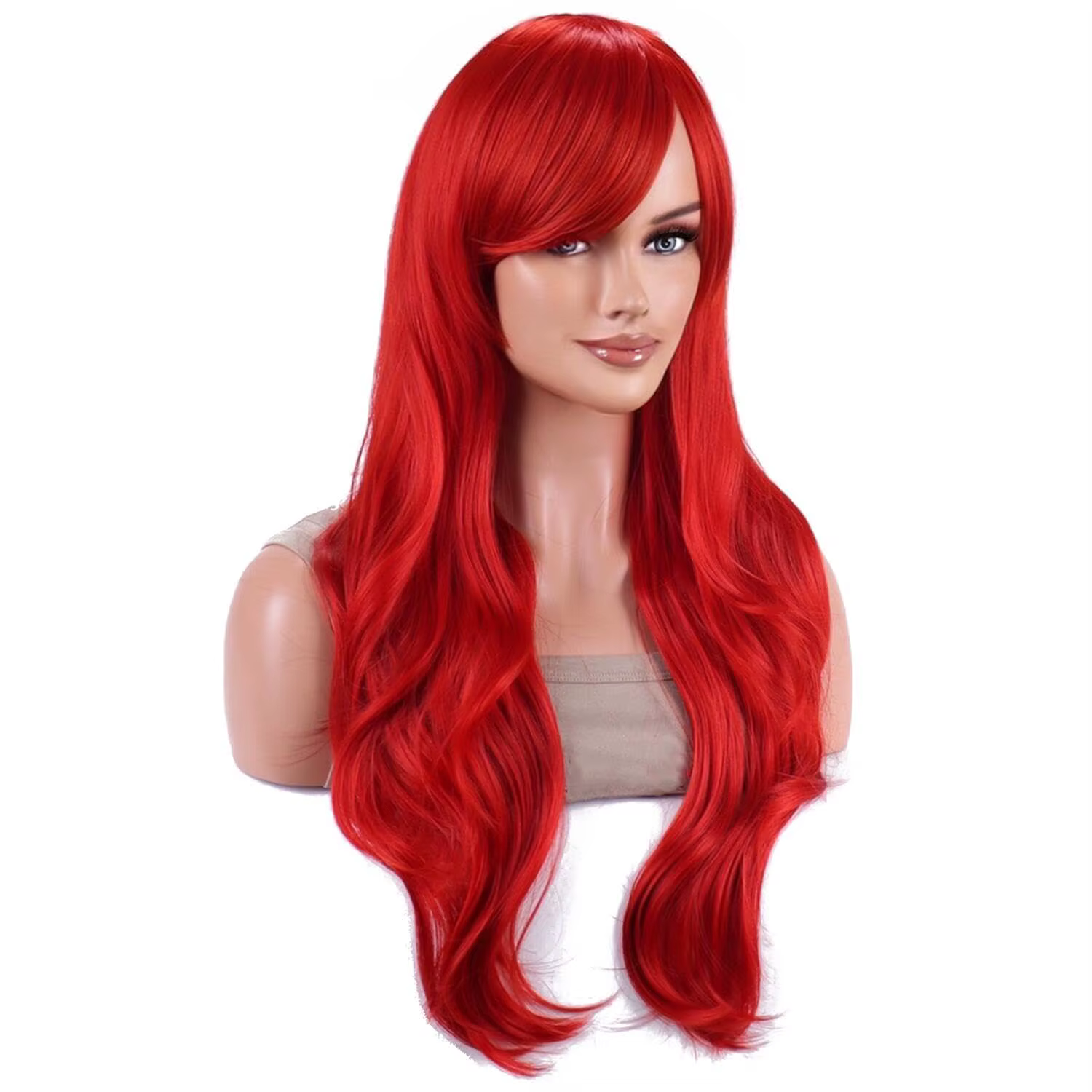 Perruque de sirène synthétique probeauty, perruque longue rouge bouclée ondulée, perruque de Costume
