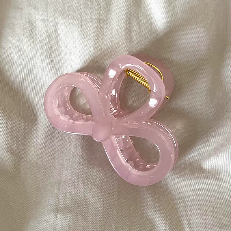 Pince à cheveux rose gelée pour fille, nouvelle pince requin haut de gamme, grande pince à café, pos